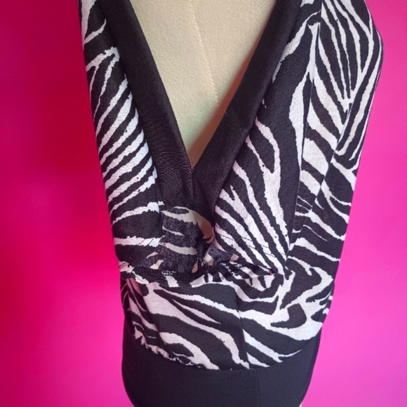 Annabelle Y2K Ladies Zebra Print Spaghetti Strap Clubbing Top (Size L) - Picture 8 of 9